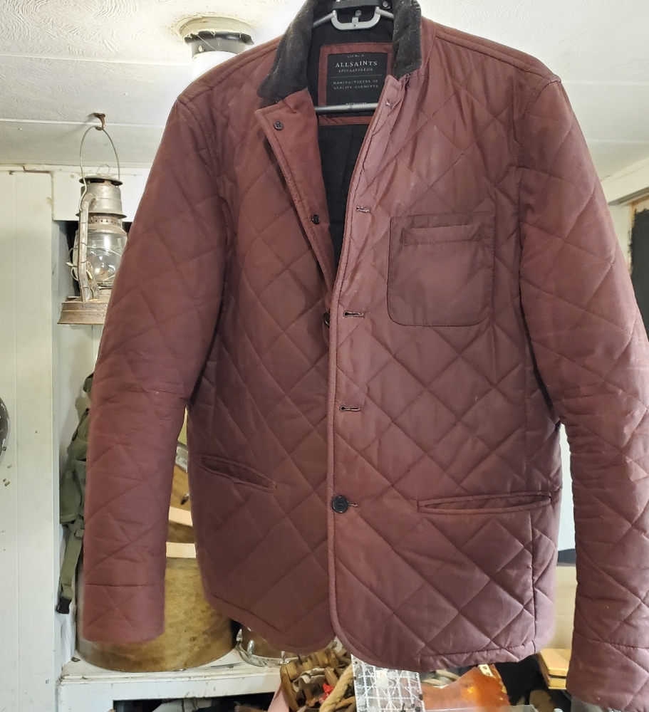 Allsaints mens medium quilted coat